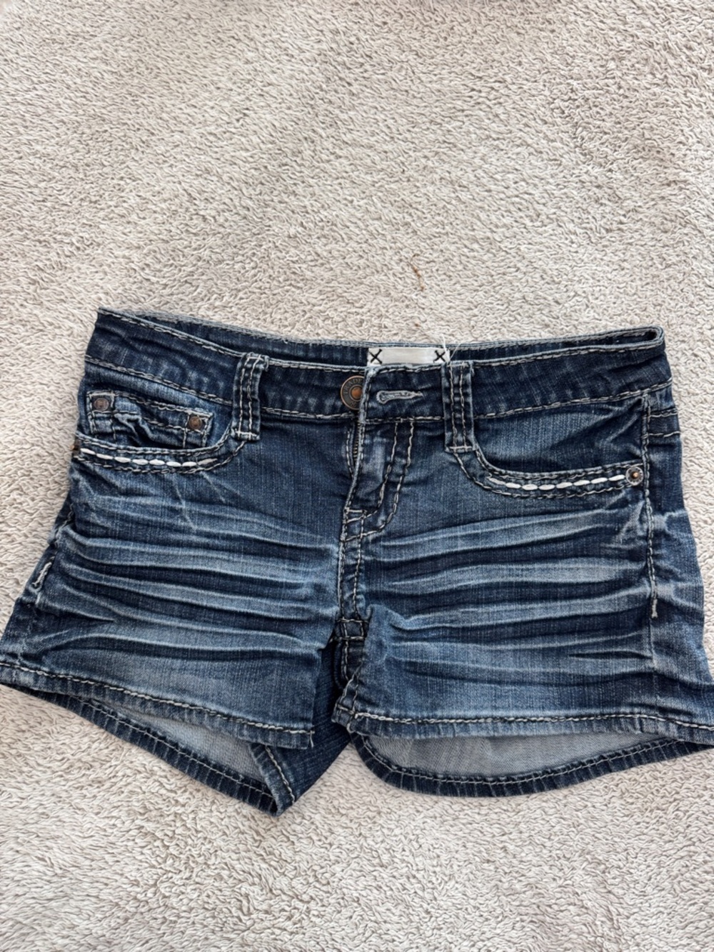 Aeropostale Dark Blue Washed Denim Jean Shorts